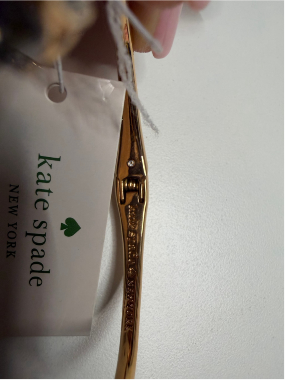 Women's Kate Spade Gold Tone Crystal Cuff Bracelet One Size - Picture 3 of 4
